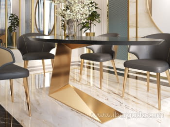 Mesa de Comedor Space Oro/Negro