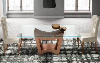 Mesa de Comedor Jara Mini Cobre/Cristal