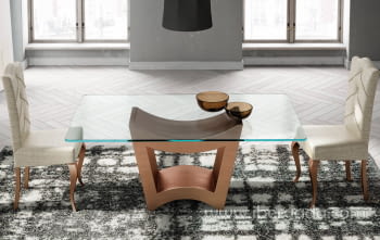 Mesa de Comedor Jara Mini Cobre/Cristal