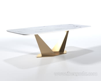 Mesa de Comedor Helios Blanco/Oro