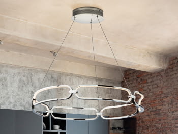 Lampara Colette Cromo Dimable con Mando (80x80)