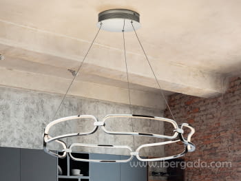 Lampara Colette Cromo Dimable con Mando (80x80)