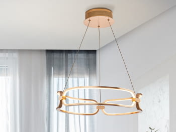 Lampara Colette Oro Rosa Dimable con Mando (47x47)