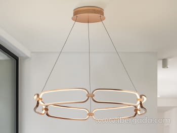 Lampara Colette Oro Rosa Dimable con Mando (80x80)