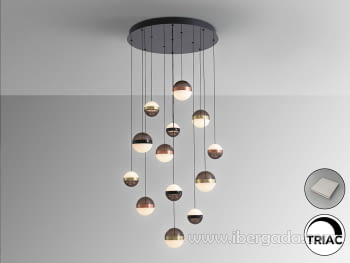 Lampara Orbes Negro/Oro/Laton 13L (80x80)-4