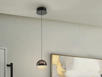Colgante Orbes Cromo/Negro 1L (12x12)