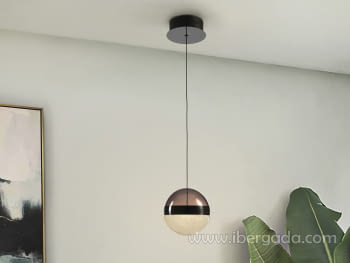 Colgante Orbes Cromo/Negro 1L (15x15)