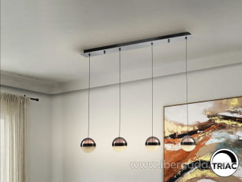 Lampara Orbes Negro/Cromo 4L (90x12)