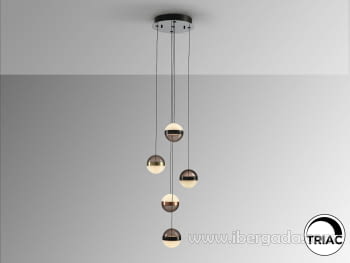 Lampara Orbes Negro/Cobre/Laton 5L (32x32)