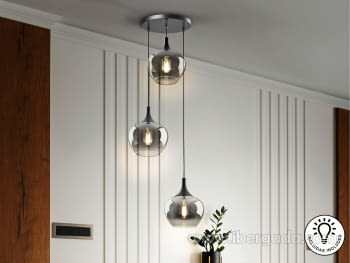Lampara Opaz Negro/Smoke 3L (44x44)