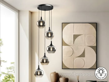 Lampara Opaz Negro/Smoke 5L (48x48)