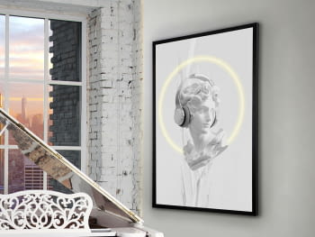 Cuadro Busto Blanco Luz Led (120x80)