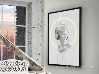 Cuadro Busto Blanco Luz Led (120x80)