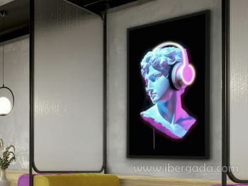 Cuadro Busto Color Luz Led (120x80)