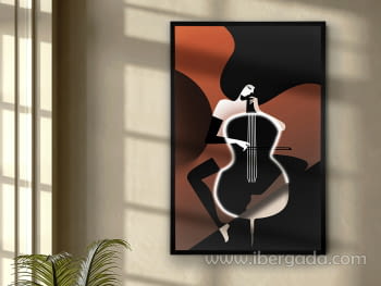 Cuadro Violonchelo Color Luz Led (120x80)