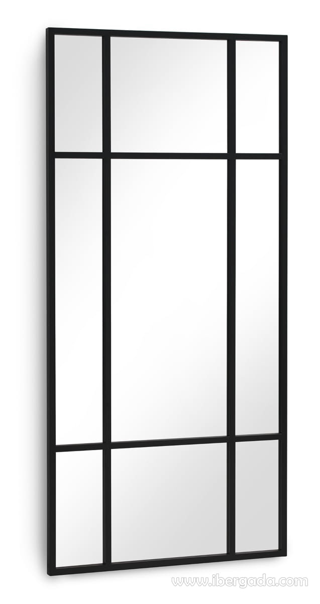 Espejo Metálico Rectangular Negro (170x80)-1