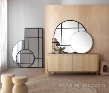 Espejo Metálico Rectangular Negro (170x80)-2