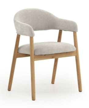 Silla Chenilla Blanca/Roble