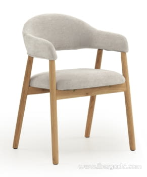 Silla Chenilla Blanca/Roble