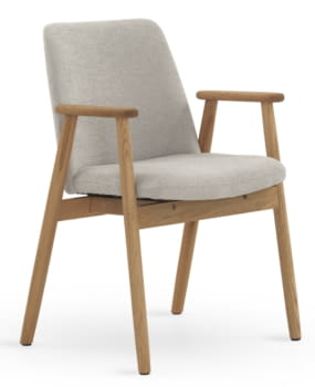 Silla Chenilla Beige/Roble