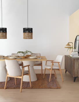 Silla Chenilla Blanco/Roble