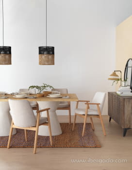 Silla Chenilla Blanco/Roble