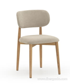 Silla Chenilla Beige/Roble