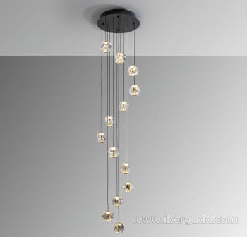 Lámpara Zaria 13 Luces Transparente Dimable con Mando