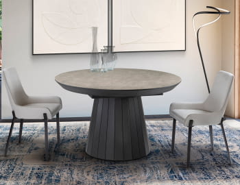 Mesa de Comedor Extensible Koria Piedra/Negro (130x130)