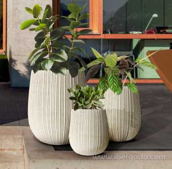 Juego de 3 Maceteros Terras I Beige