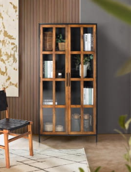 Vitrina Enzo 2 Puertas Mango/Hierro (40x90x180)