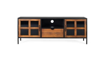 Mueble TV Enzo 2 Puertas Mango/Hierro (150x40x56)