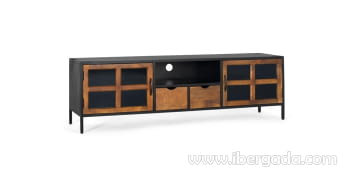 Mueble TV Enzo 2 Puertas Mango/Hierro (180x40x56)