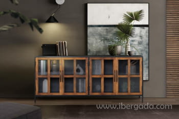 Aparador Enzo 4 Puertas Mango/Hierro (190x40x80)-1