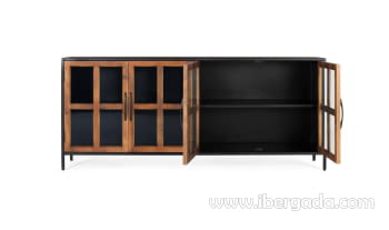 Aparador Enzo 4 Puertas Mango/Hierro (190x40x80)-3
