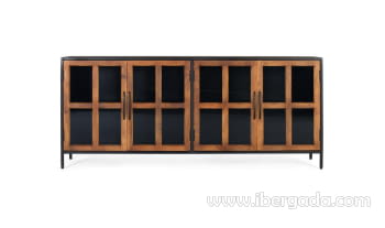 Aparador Enzo 4 Puertas Mango/Hierro (190x40x80)-4