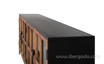 Aparador Enzo 4 Puertas Mango/Hierro (190x40x80)-5