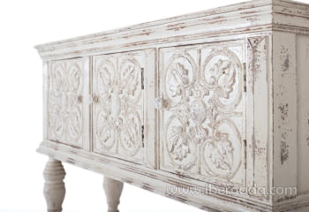 Consola Mango Blanco Envejecido 3 Puertas (148x44x103)-7