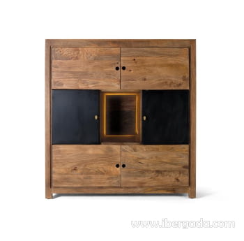 Aparador Madera/Metal con luz (145x40x153)