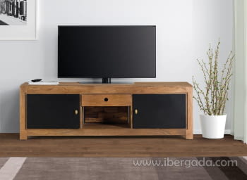 Mueble TV Madera/Metal con luz (160x45x50)