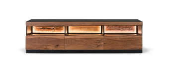 Mueble TV Madera/Negro con luz (180x42x50)
