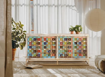 Aparador Madera Mango/Multicolor (180x40x90)