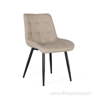 Set de 2 sillas Beige/negro