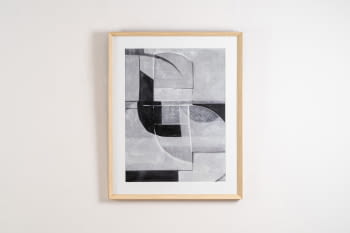 Cuadro Abstracto en Grises/Cristal N1 (80x100)