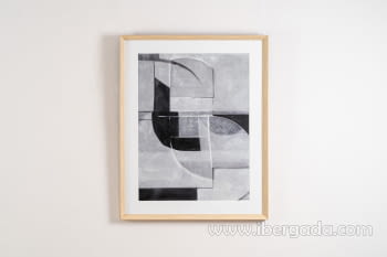 Cuadro Abstracto en Grises/Cristal N1 (80x100)