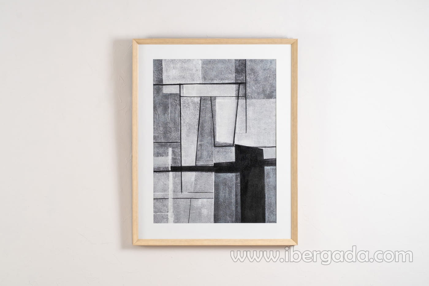 Cuadro Abstracto en Grises/Cristal N2 (80x100)-1