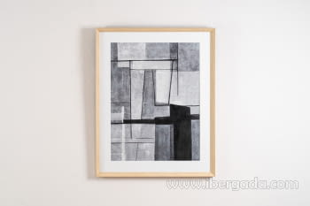Cuadro Abstracto en Grises/Cristal N2 (80x100)