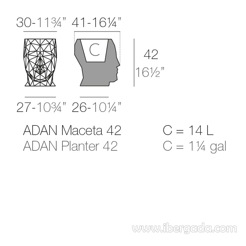 Macetero Adan 42 con Autorriego Color (30x41x42)-11