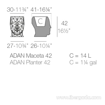 Macetero Adan 42 con Autorriego Color (30x41x42)-11