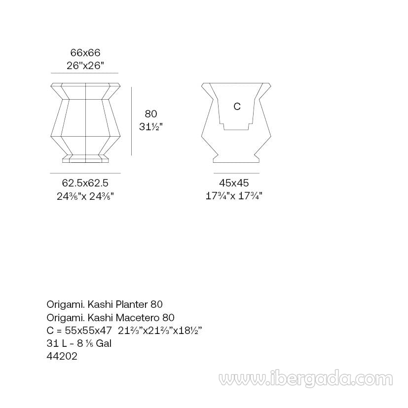 Macetero Origami Kashi Mediano (62x62x80)-5